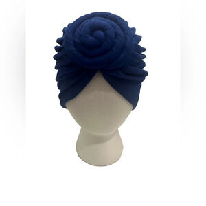 Faux Scarf Turban Head Wrap, Blue